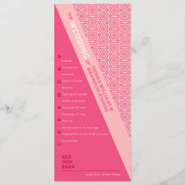 Bröllopsprogrammet Geometric Ro Red Program