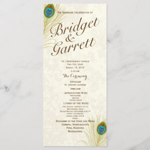 Bröllopsprogrammet Golden Peacock Feathers Program