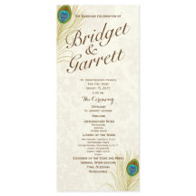 Bröllopsprogrammet Golden Peacock Feathers