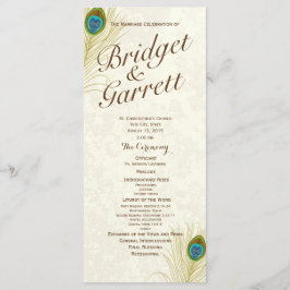 Bröllopsprogrammet Golden Peacock Feathers Program