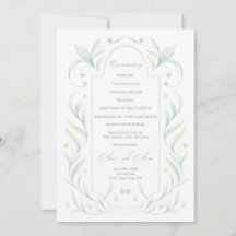 Bröllopsprogrammet grönt Löv