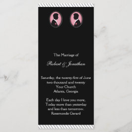 Bröllopsprogrammet Groom Silhouettes Gay färgat Program