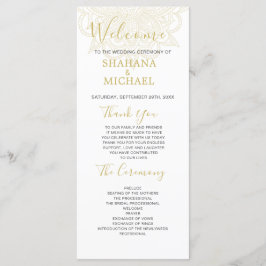 Bröllopsprogrammet Guld Färgaden i Indiska Stil Gr Program