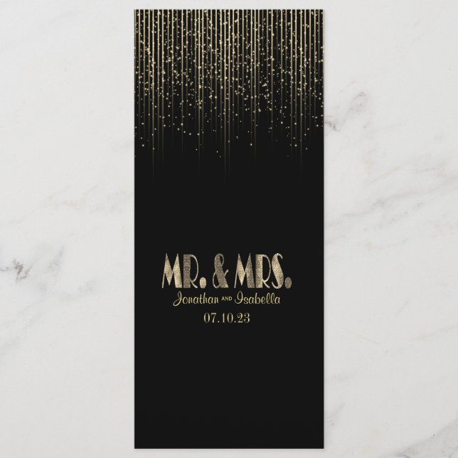 Bröllopsprogrammet Guld Star Shower Program (Framsida)