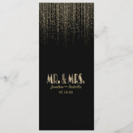 Bröllopsprogrammet Guld Star Shower Program