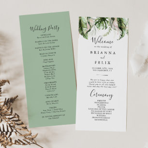 Bröllopsprogrammet guld Tropical Greenery Program