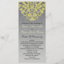 bröllopsprogrammet "gult grått"