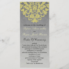 bröllopsprogrammet "gult grått" program