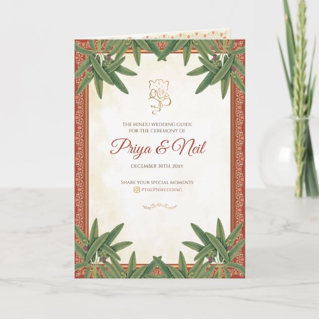 Bröllopsprogrammet Hindu Ceremony Program India (Framsida)