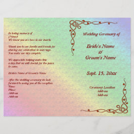 Bröllopsprogrammet Höger blommönster för regnbåge