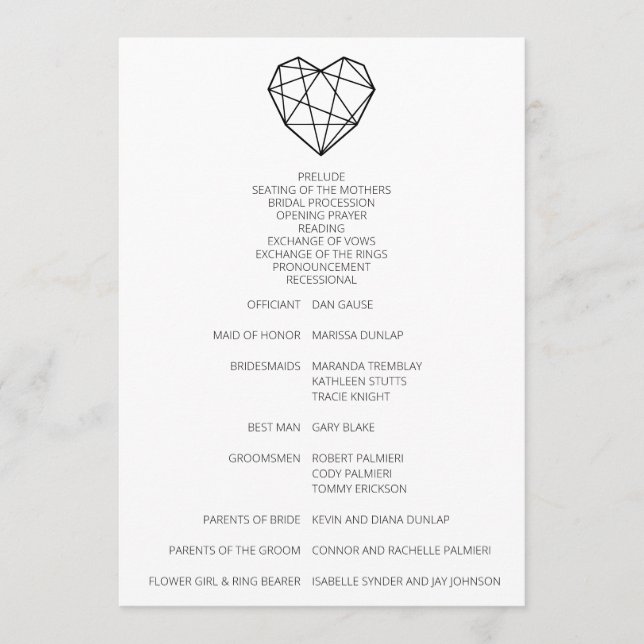 Bröllopsprogrammet Hörtsträngar Program (Framsida)