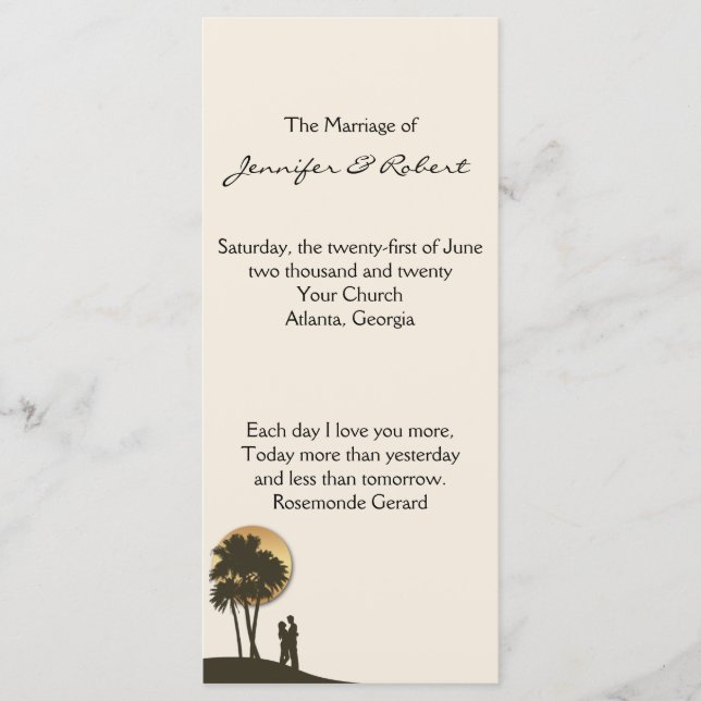 Bröllopsprogrammet Island Paradise Program (Framsida)