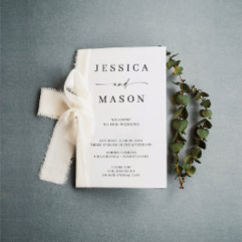 Bröllopsprogrammet Klassiskt elegance Folded Program