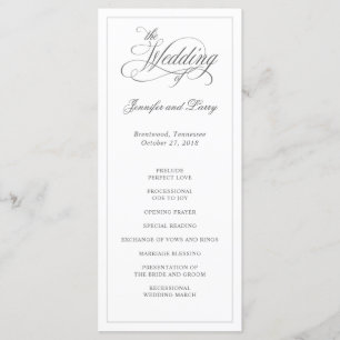 Bröllopsprogrammet Klassiskt Elegant Calligraphy S Program