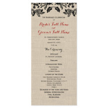 Bröllopsprogrammet land Garden och Burlap