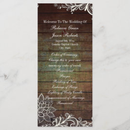 bröllopsprogrammet land rustic barnwood snöre program