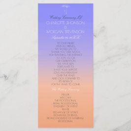 Bröllopsprogrammet Lavender Peach Pastel Ombre Program