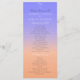 Bröllopsprogrammet Lavender Peach Pastel Ombre Program