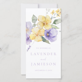 Bröllopsprogrammet Lavender & Sunshine Blommigt