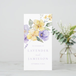 Bröllopsprogrammet Lavender & Sunshine Blommigt