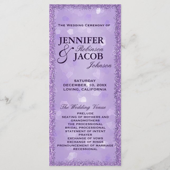 Bröllopsprogrammet LavenderLights Program (Framsida)