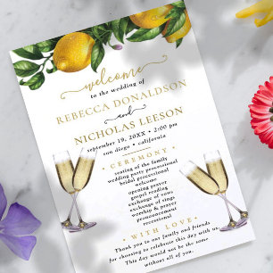 Bröllopsprogrammet Lemon Elegant Calligraphy
