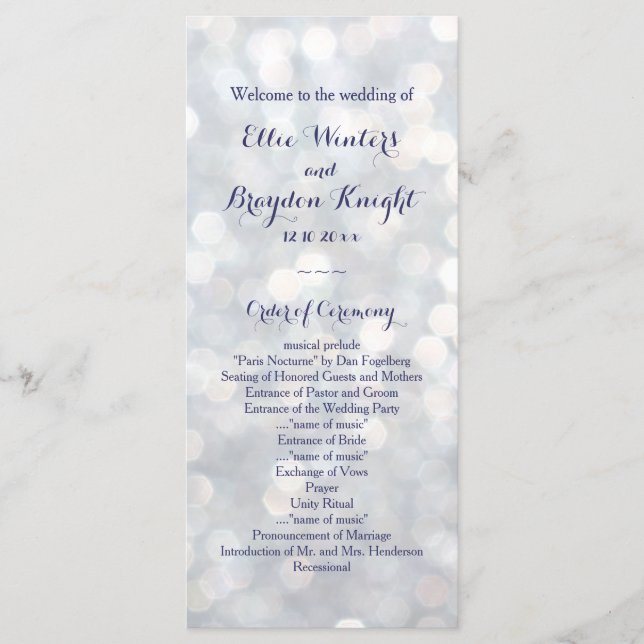 Bröllopsprogrammet Ljus Program (Framsida)