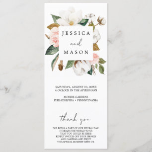 Bröllopsprogrammet Magnolia Cotton Unplugged Cerem Program