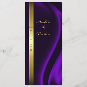 Bröllopsprogrammet Marquis Lila Silke Guld Program