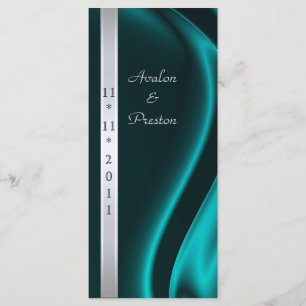 Bröllopsprogrammet Marquis Teal Silke Silver Program