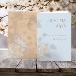 Bröllopsprogrammet Minimalistisk Blommigt i vikt Program