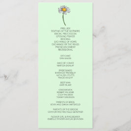 Bröllopsprogrammet Minimalistisk Daisy Program