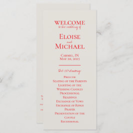 Bröllopsprogrammet Minimalistisk handskriven elega