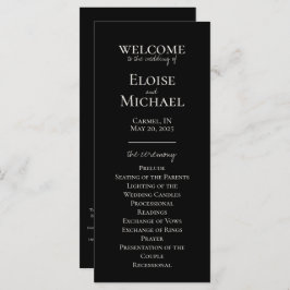 Bröllopsprogrammet Minimalistisk handskriven elega