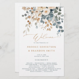 Bröllopsprogrammet Mjuk Blommigt med jordad ton