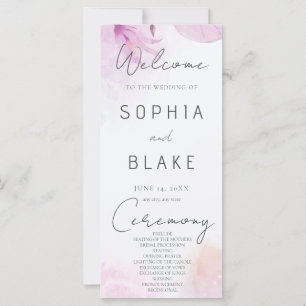 Bröllopsprogrammet Mjuk Rosa Modern Boho-Blommigt