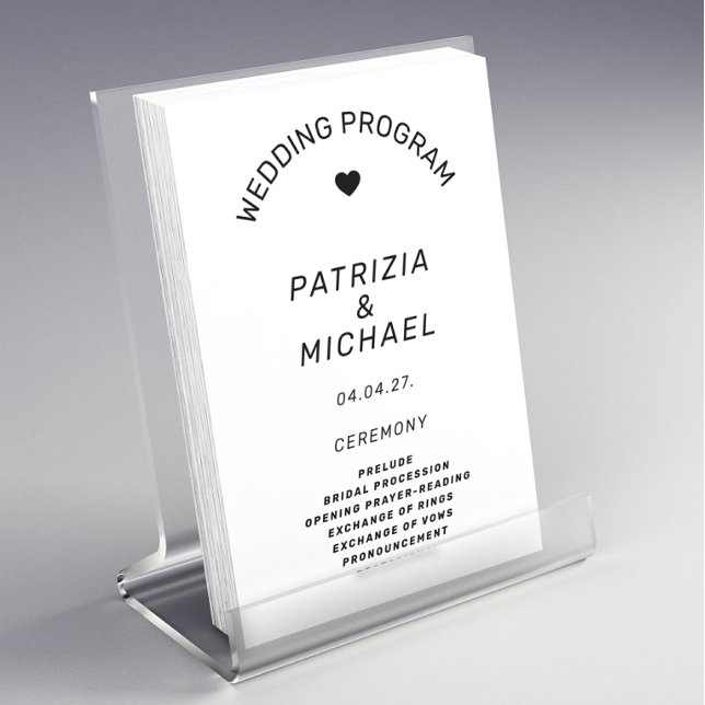 Bröllopsprogrammet Modern Black and White Flygblad (Skapare uppladdad)