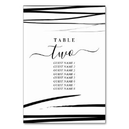 Bröllopsprogrammet Modern Black White QR Code Bordsnummer