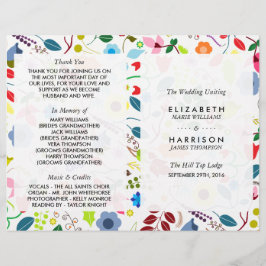 Bröllopsprogrammet Modern Boho Chic Blommigt