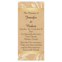 Bröllopsprogrammet Modern Bronze Blommigt