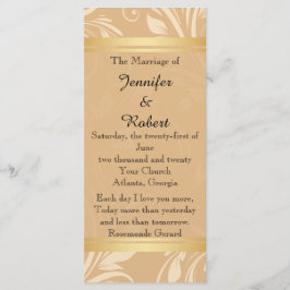 Bröllopsprogrammet Modern Bronze Blommigt Program