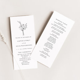 Bröllopsprogrammet Modern Elegant Enkel Blommigt