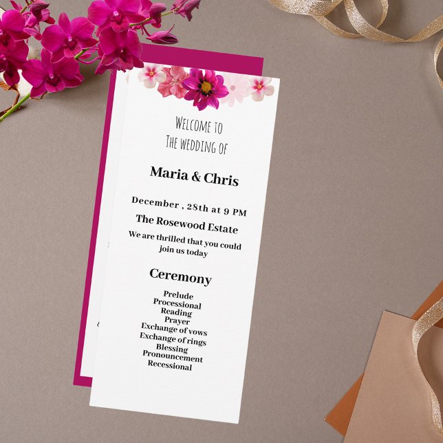 Bröllopsprogrammet Modern Garden Romantik Program (Skapare uppladdad)