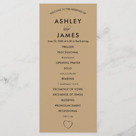 Bröllopsprogrammet Modern Heart för Ceremony Program