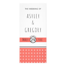 Bröllopsprogrammet Modern levande koralltypografi