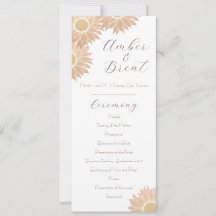 Bröllopsprogrammet Modern och enkel solros