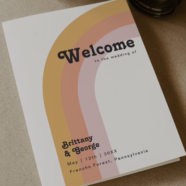 Bröllopsprogrammet Modern Retro Rainbow budget - v (Skapare uppladdad)