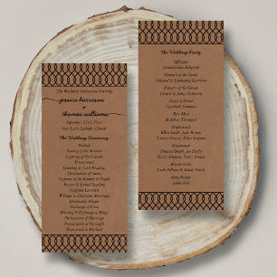 Bröllopsprogrammet Modern Whimsical Kraft Reklamkort