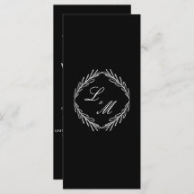 Bröllopsprogrammet Monogram Script Gren Black W