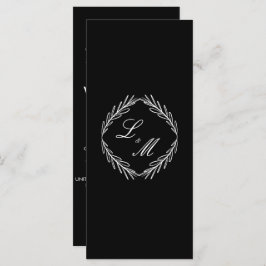 Bröllopsprogrammet Monogram Script Gren Black W Meny